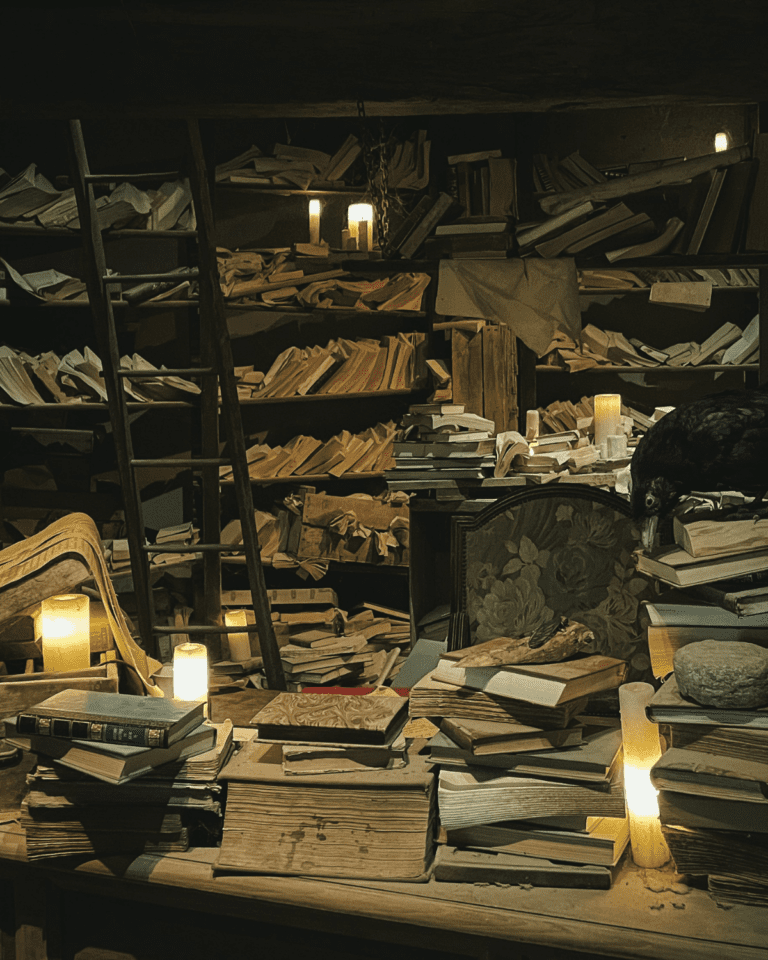Bibliothèque et récits dark fantasy gothique